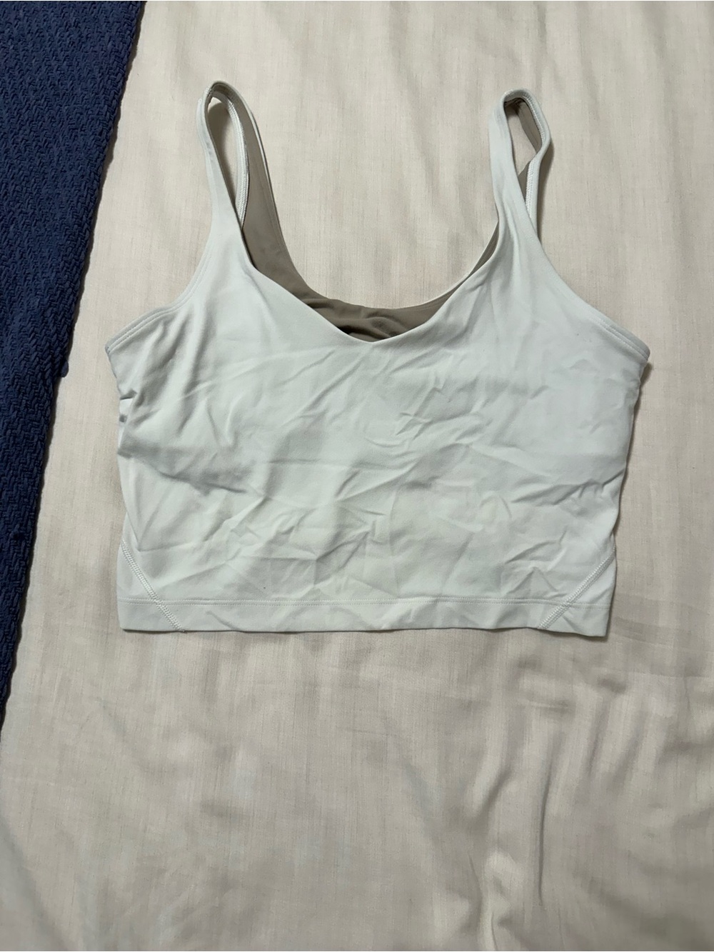 Lululemon Seamless Light White Scoop-Front Sports Bra